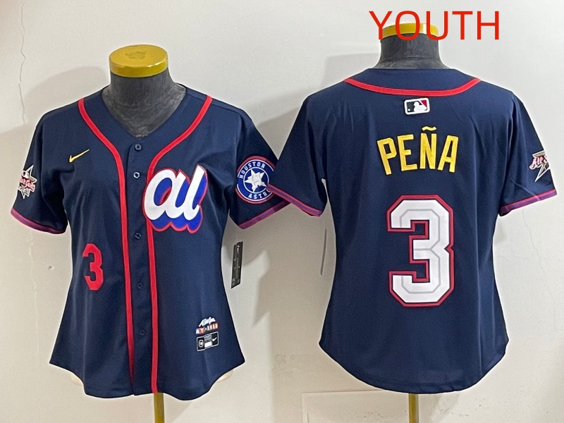 Youth 2025 Houston Astros 3 Pena dark Blue All star Nike MLB Jersey style 015